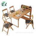 Space-saving Table Wooden Frame Foldable Dining Table